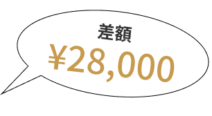 差額 ¥28,000